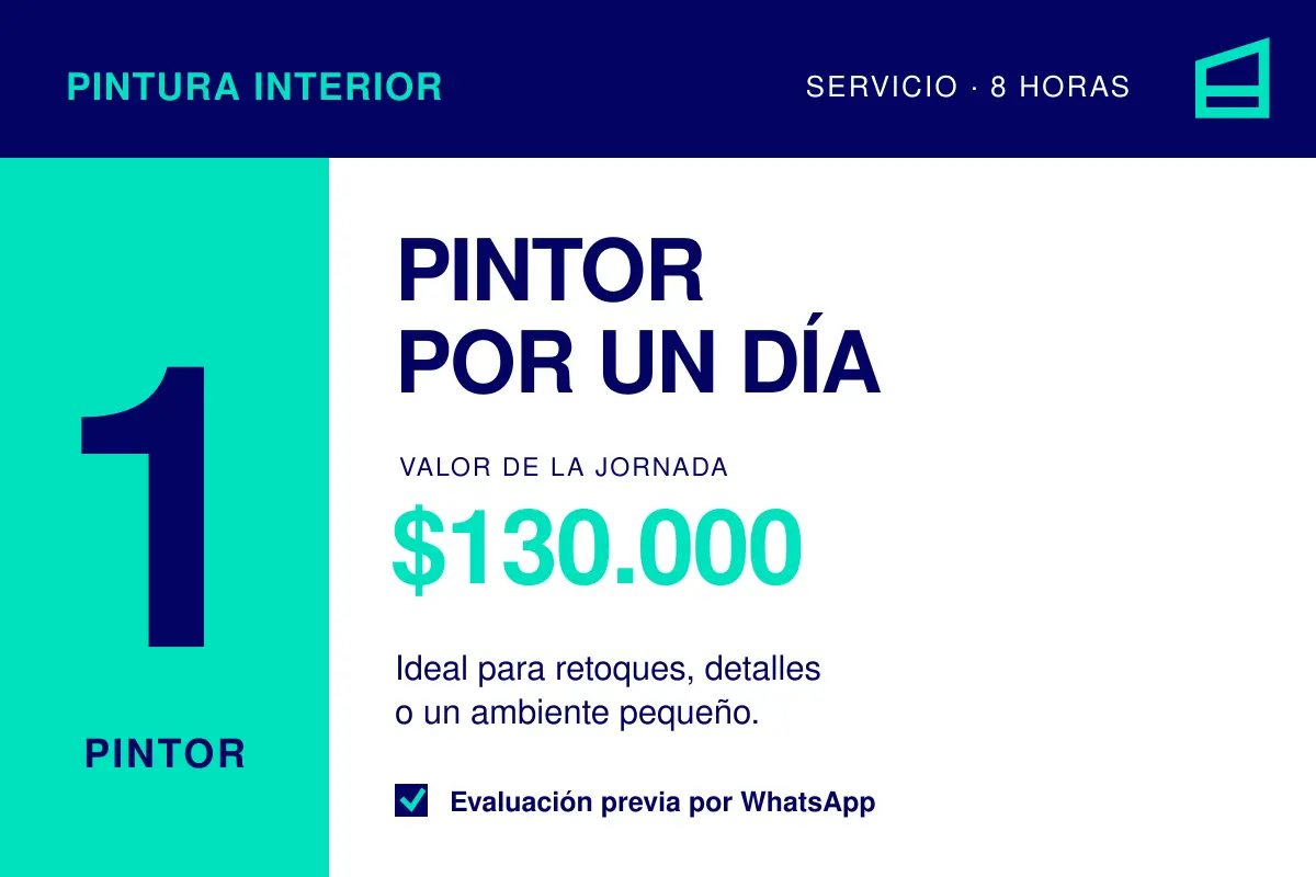 Servicio Express con 1 pintor por un día en Ciudad y Gran Mendoza por $130.000